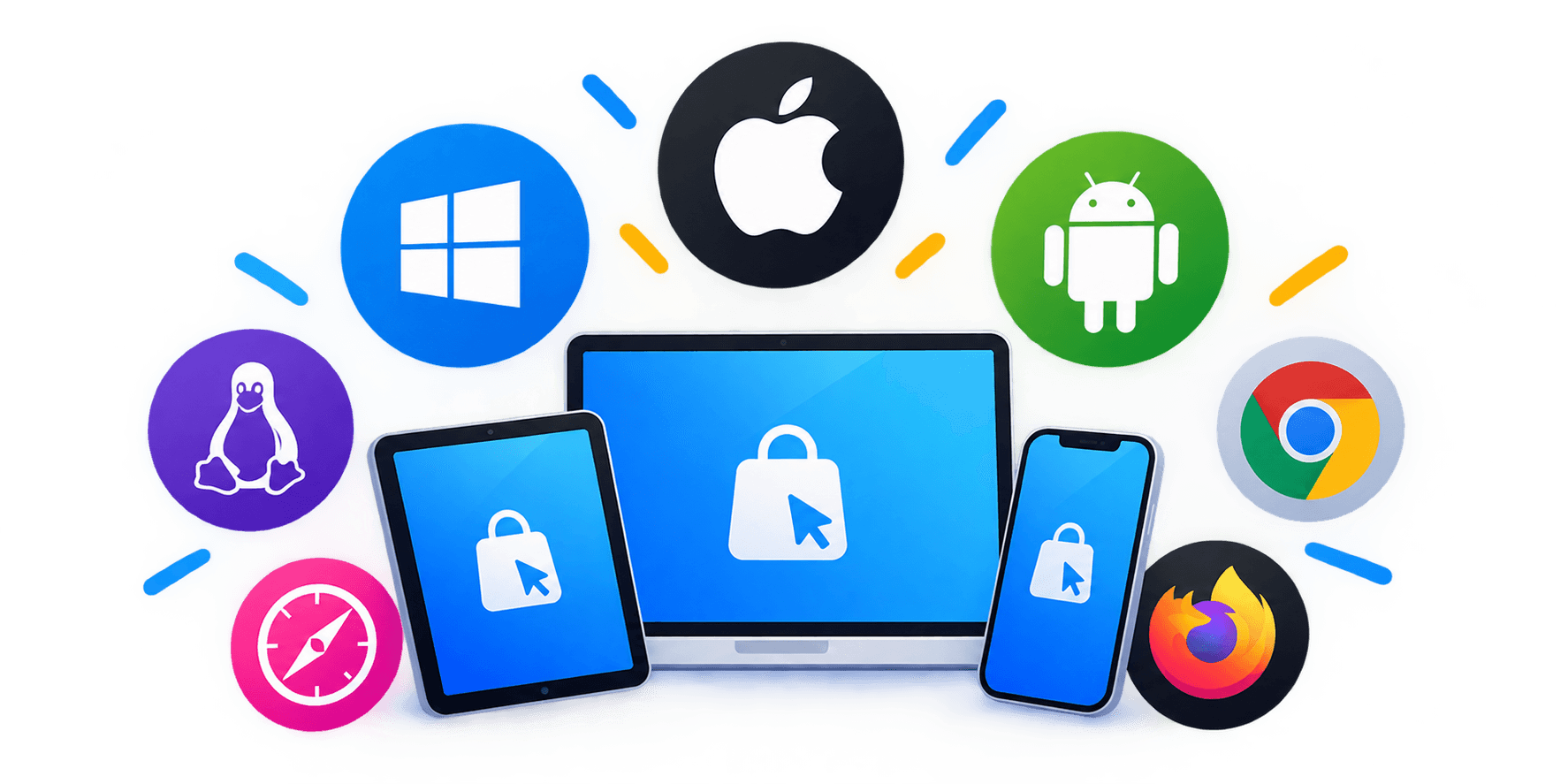 MegaTienda funciona en Windows, Mac, Linux, Android, iOS y en cualquier navegador