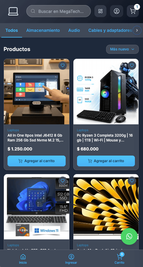Tienda real hecha con MegaTienda: MegaTech